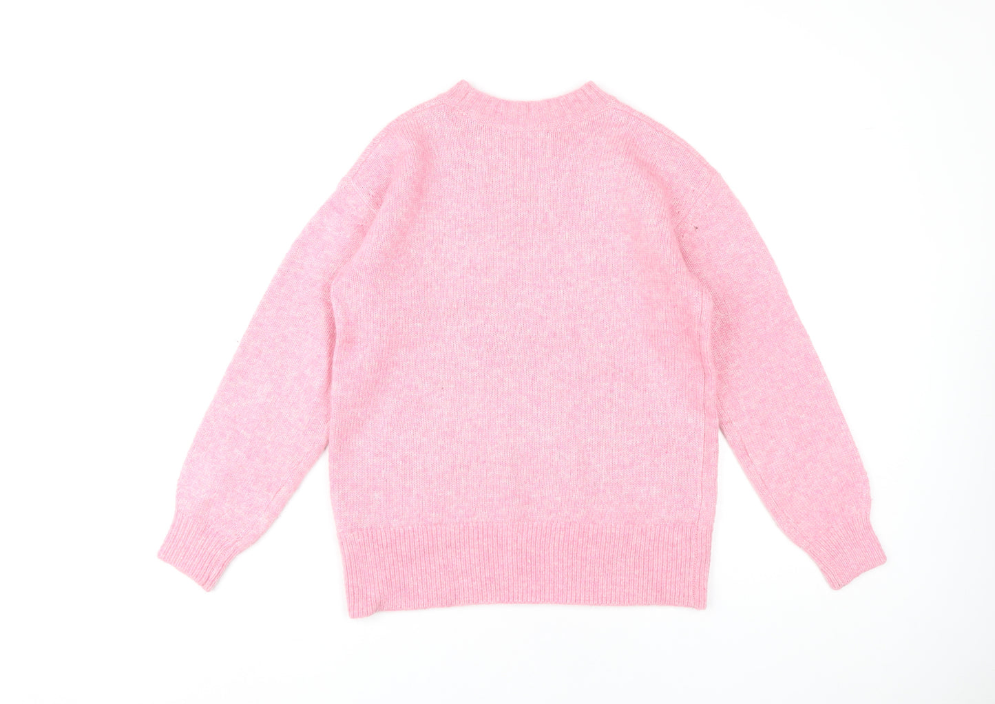 Marks and Spencer Women's Pink Crew Neck Pullover XS