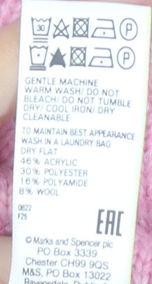 Marks and Spencer Women's Pink Crew Neck Pullover XS