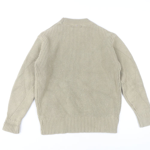 Marks and Spencer Women's XS Beige Pullover Argyle Knit Jumper