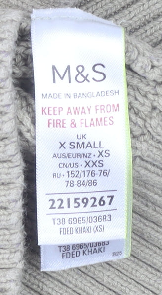 Marks and Spencer Women's XS Beige Pullover Argyle Knit Jumper