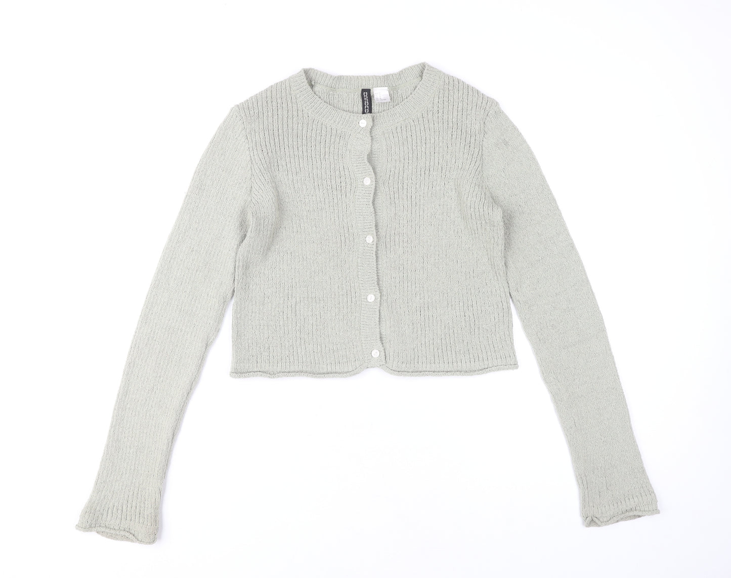 H&M Womens Grey Cardigan Size 12 Button Knit