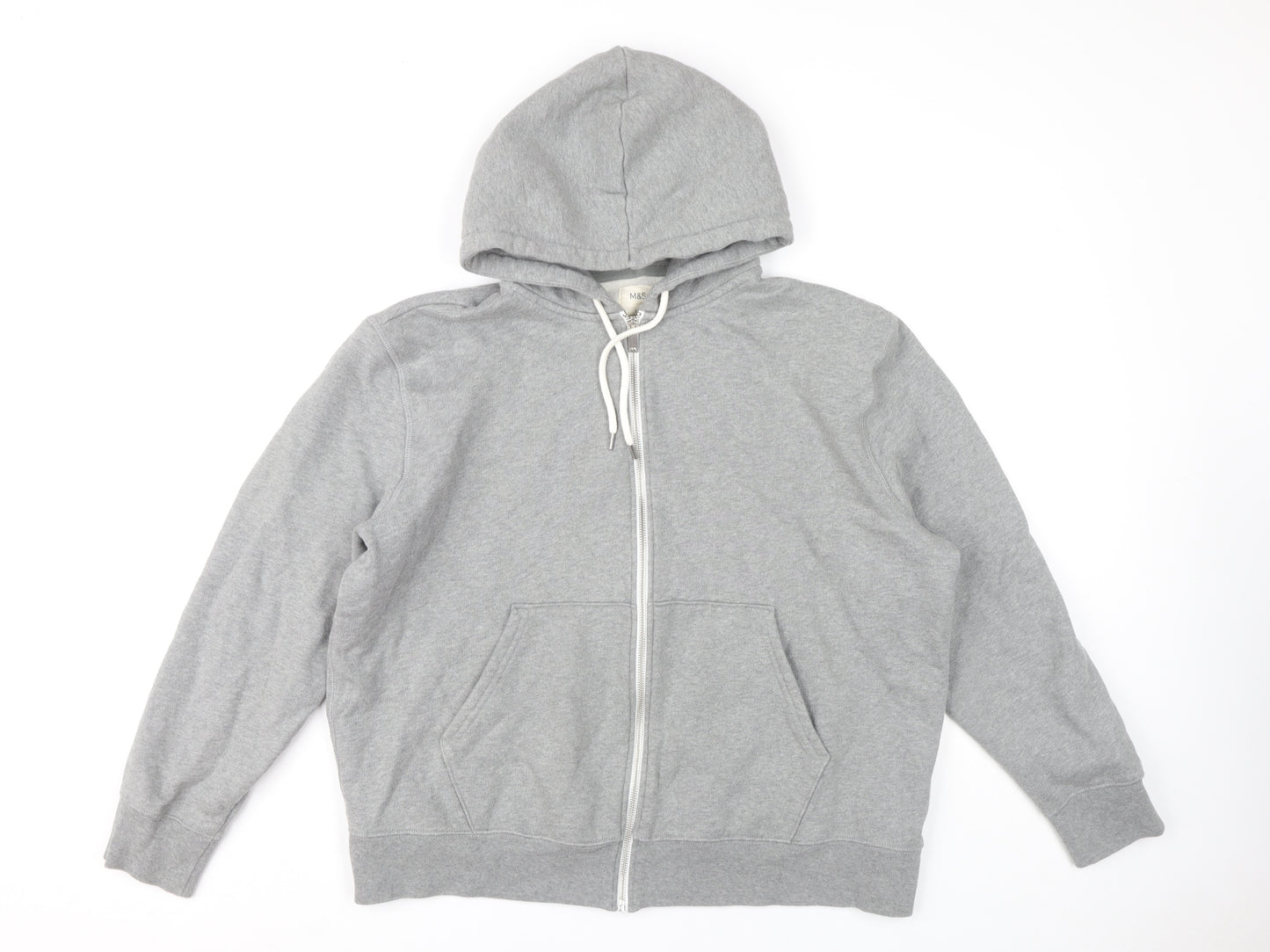 Marks and Spencer Men's Grey XL Full Zip Hoodie