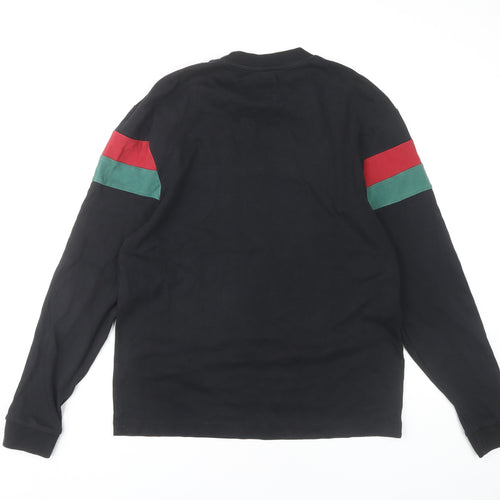 River Island Men's Black Colourblock T-Shirt, Size S