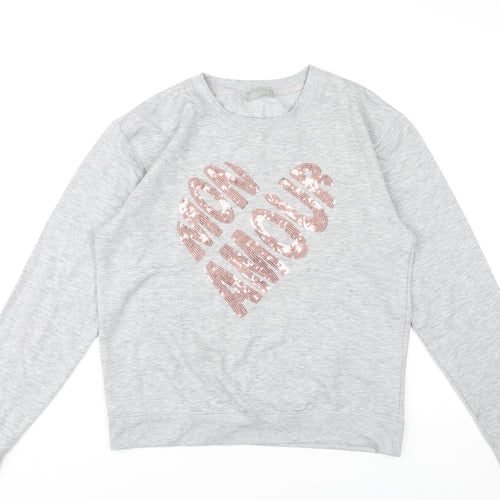 New Look Women's Grey Pullover Sweatshirt Size 10