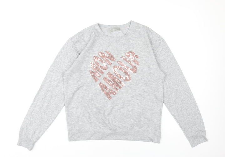 New Look Women's Grey Pullover Sweatshirt Size 10