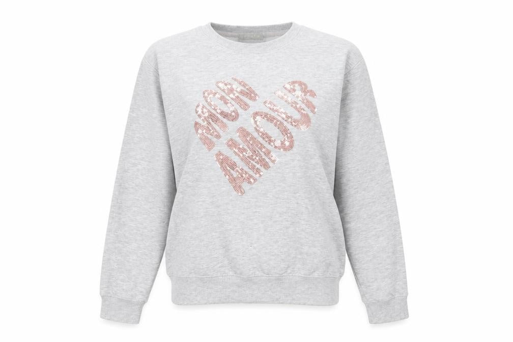 Front view of New Look Women's Grey Pullover Sweatshirt, size 10