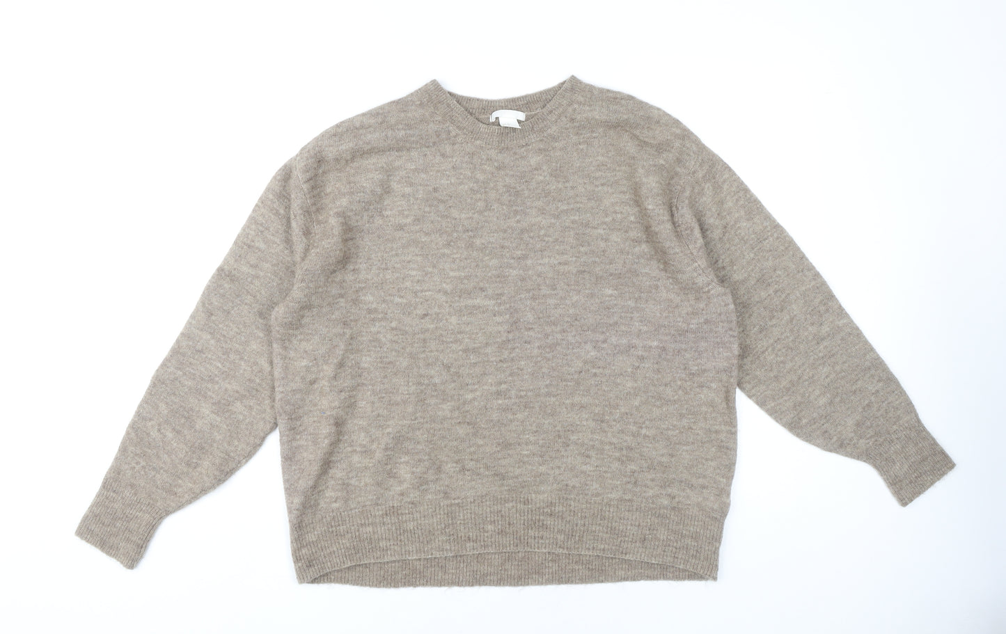 H&M Womens Beige Round Neck Pullover Jumper XS