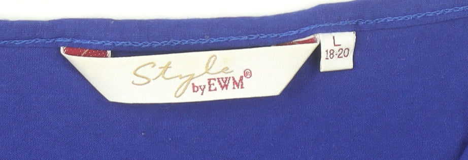 Style by EWM Women's Blue Long Sleeve Top Size L