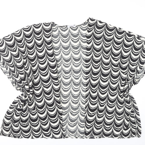 Papaya Women's Black White Geometric Top M