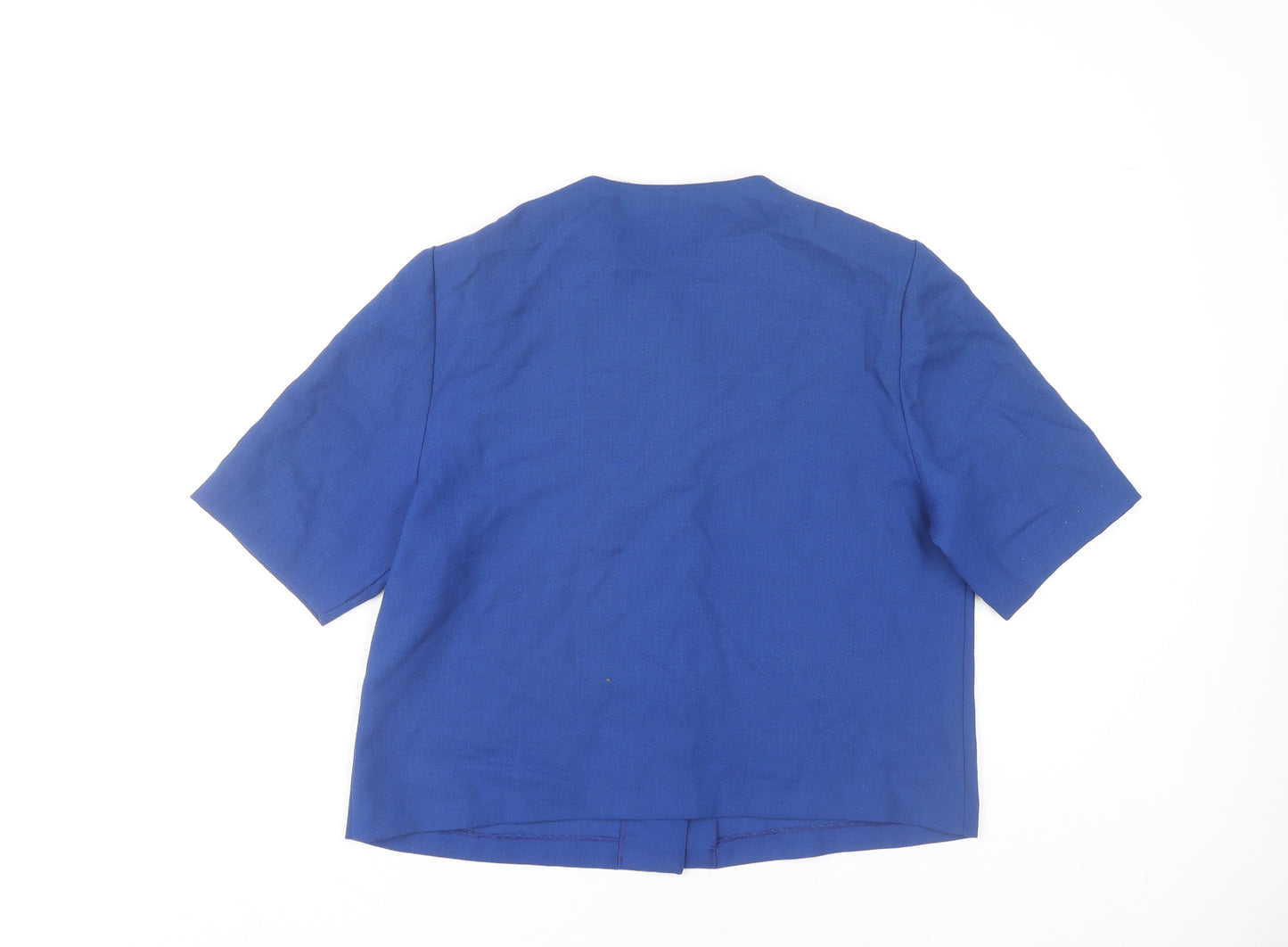 Richard Stump Blue Women's Blouse, Size 16 - Polyester/Wool Blend