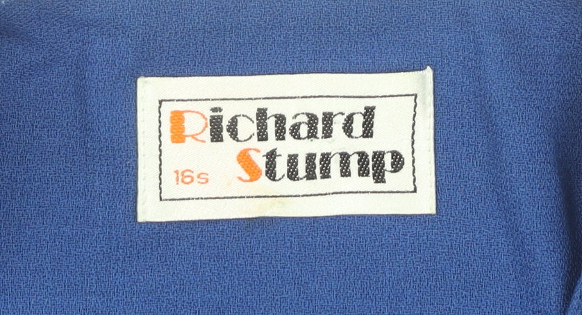 Richard Stump Blue Women's Blouse, Size 16 - Polyester/Wool Blend