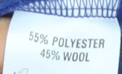 Richard Stump Blue Women's Blouse, Size 16 - Polyester/Wool Blend