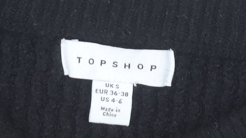 Topshop Women's Black Striped Pullover Jumper, Size S