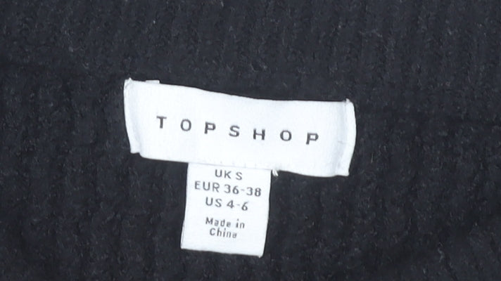Topshop Women's Black Striped Pullover Jumper, Size S
