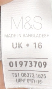 Marks & Spencer Women's Grey Full Zip Hoodie Size 16