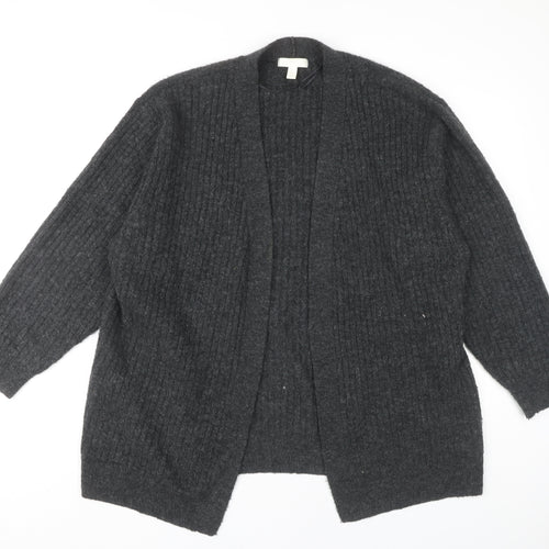 H&M Women's Grey Open Front Cardigan, Size S, Casual Knit