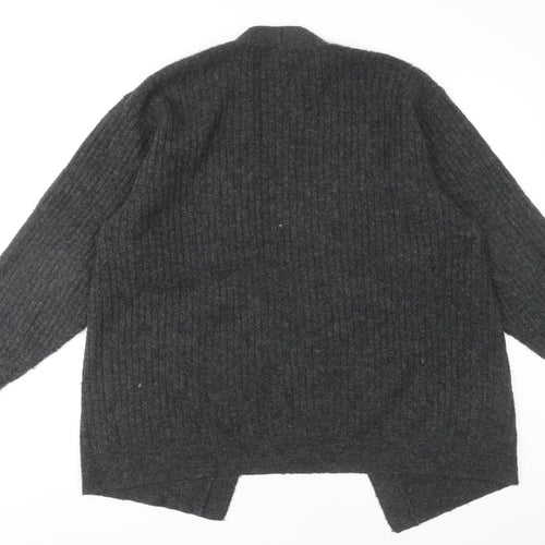 H&M Women's Grey Open Front Cardigan, Size S, Casual Knit
