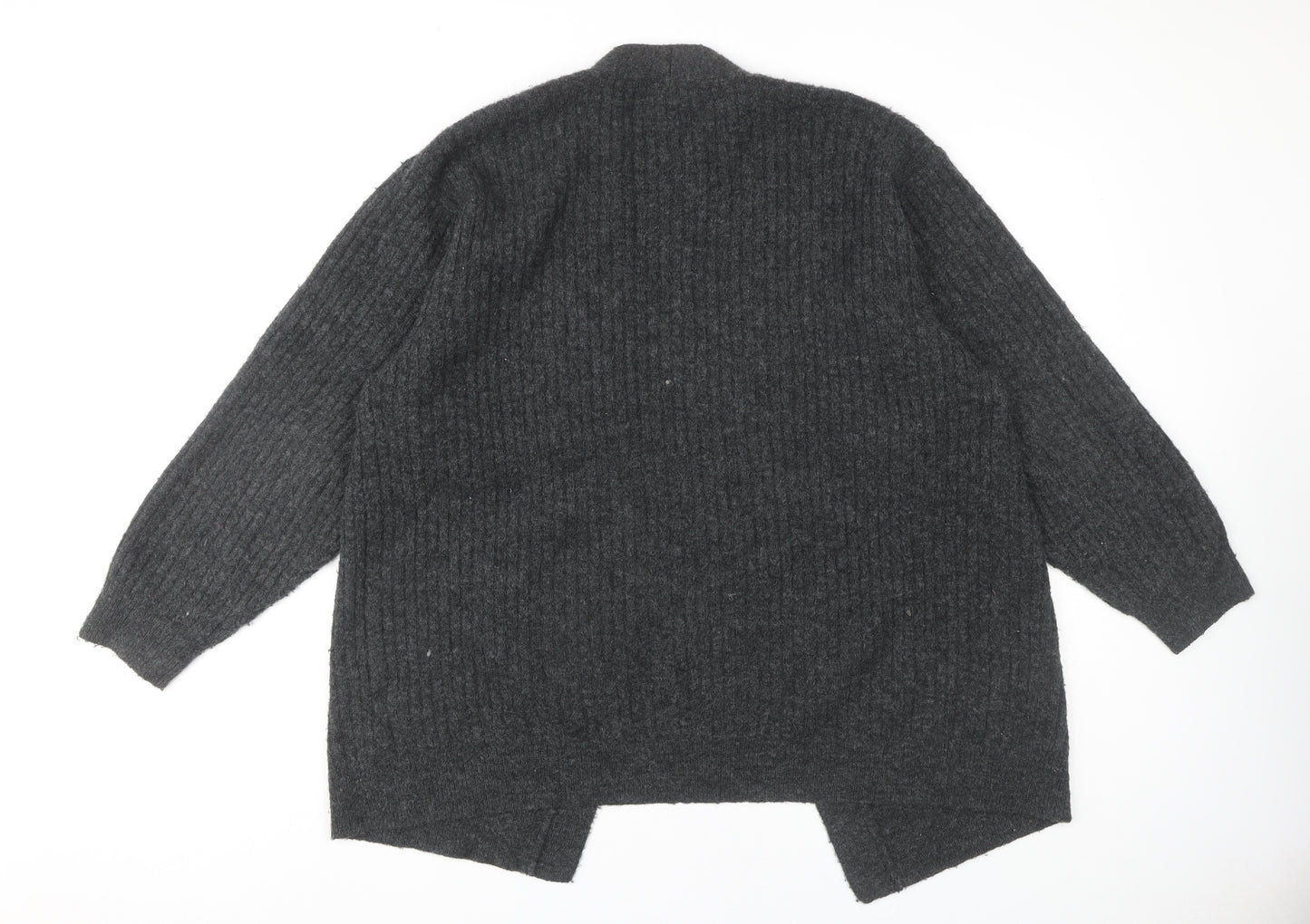H&M Women's Grey Open Front Cardigan, Size S, Casual Knit