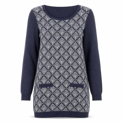 BHS Women Blue Geometric Petite Jumper Dress Size 8