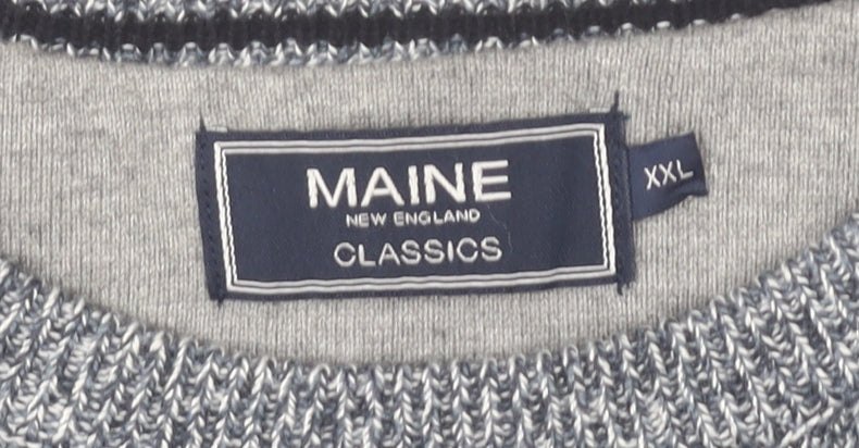 MAINE New England Men's Grey Pullover Sweater 2XL