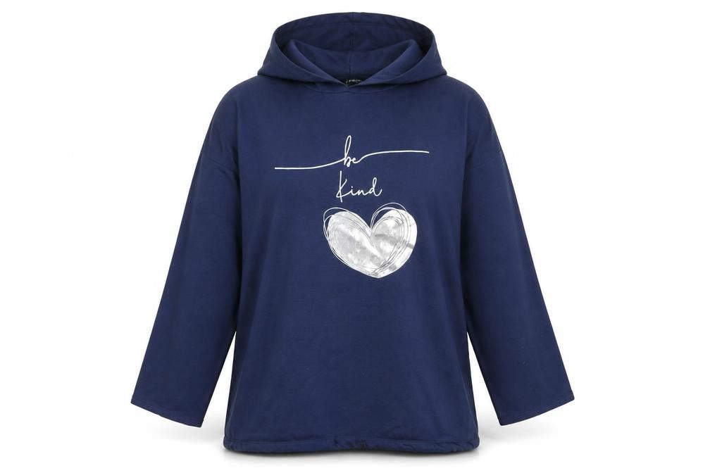 Front view of Roman Women's Blue Pullover Hoodie, size L