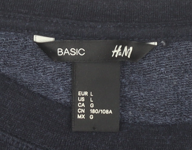 H&M Men's Blue Knit Pullover Sweatshirt, Size L