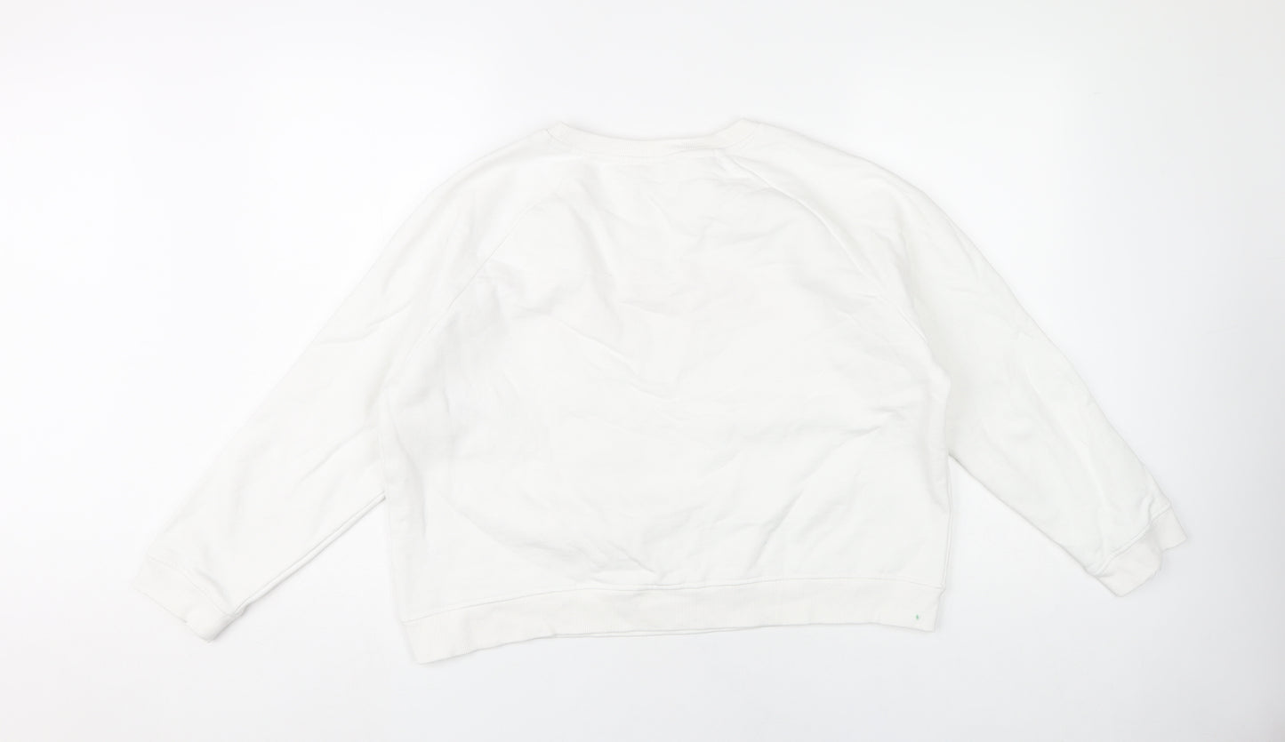 Nocozo Women's White Pullover Sweatshirt, Size L, Casual Style