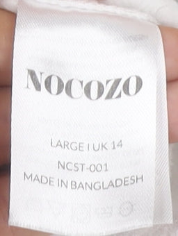 Nocozo Women's White Pullover Sweatshirt, Size L, Casual Style