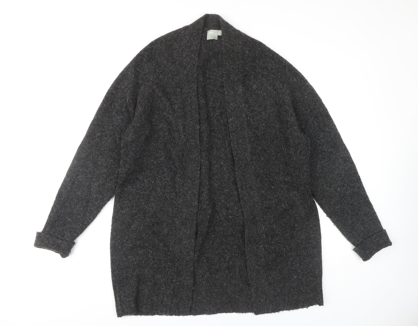 ASOS Women's Grey Open Front Cardigan, Size 10, Long Sleeve