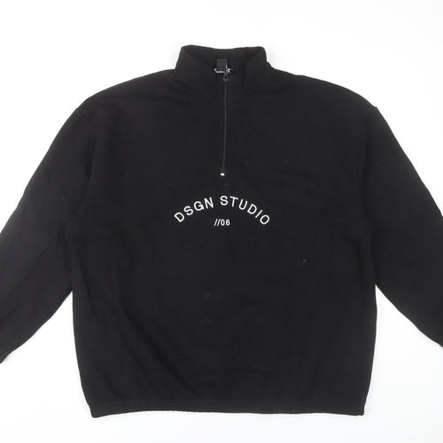 Boohoo Women's Black 1/4 Zip Sweatshirt Size 20