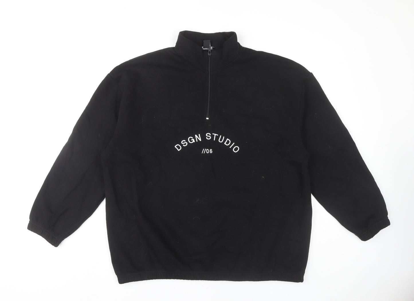 Boohoo Women's Black 1/4 Zip Sweatshirt Size 20