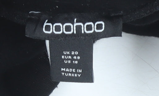 Boohoo Women's Black 1/4 Zip Sweatshirt Size 20