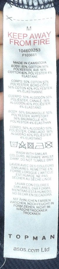 Topman Men's Blue Pullover Medium Hoodie