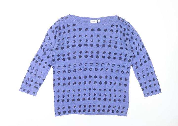 Next Women's Blue Polka Dot Pullover Jumper Size 12