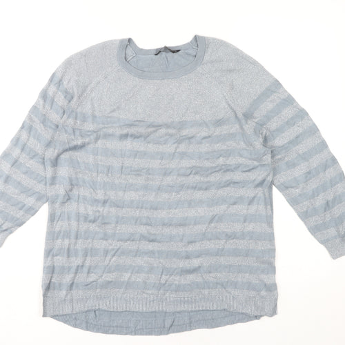 Dorothy Perkins Women's Blue Striped Pullover Jumper
