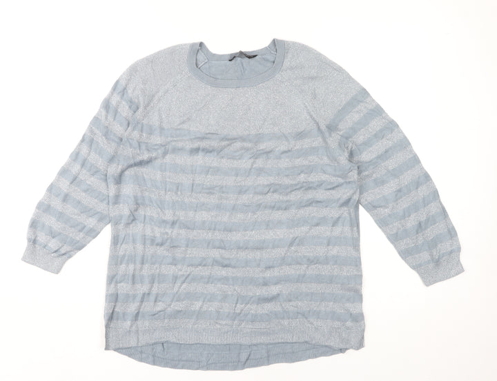 Dorothy Perkins Women's Blue Striped Pullover Jumper