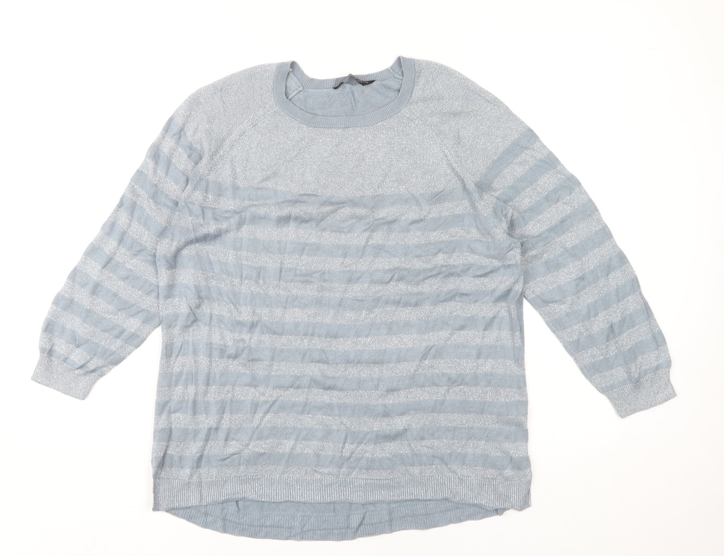 Dorothy Perkins Women's Blue Striped Pullover Jumper