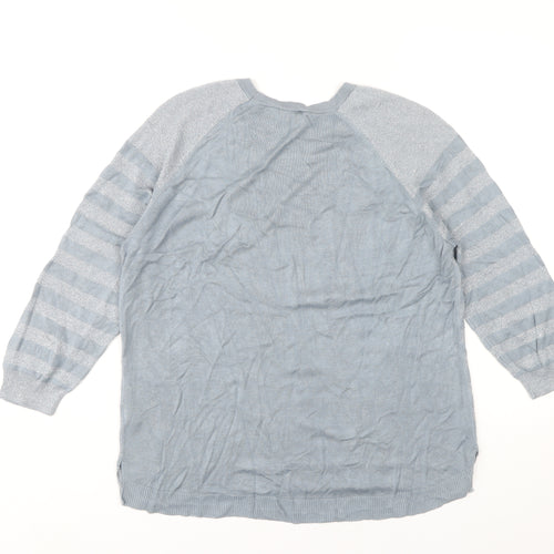 Dorothy Perkins Women's Blue Striped Pullover Jumper