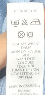 BHS Women's Blue Mock Neck Pullover Jumper Size 10