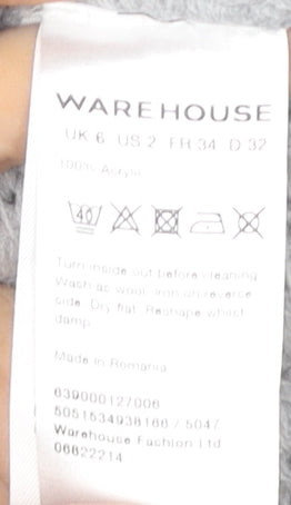 Warehouse Women’s Grey Cable Knit Cardigan Size 6