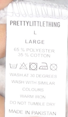 PrettyLittleThing Women’s Grey V-Neck Pullover - L