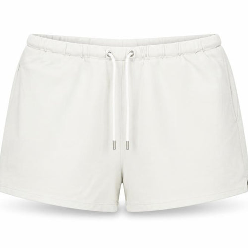 H&M Women White L Sweat Shorts, Relaxed Fit, Pockets