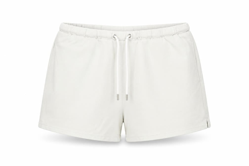 H&M Women White L Sweat Shorts, Relaxed Fit, Pockets