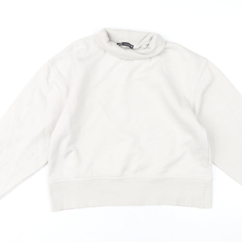Zara Women's Beige Pullover Sweatshirt, Size S