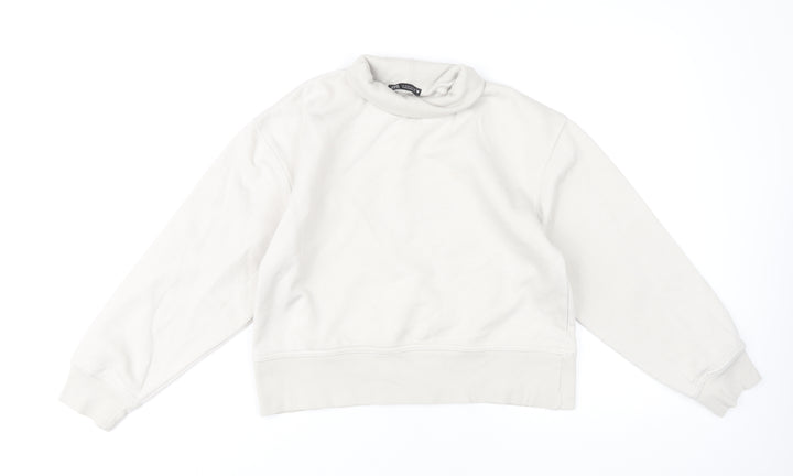 Zara Women's Beige Pullover Sweatshirt, Size S