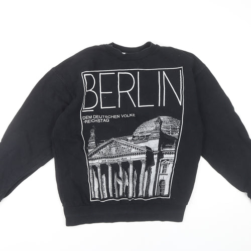 Topman Men's Black Berlin Graphic Sweatshirt XS