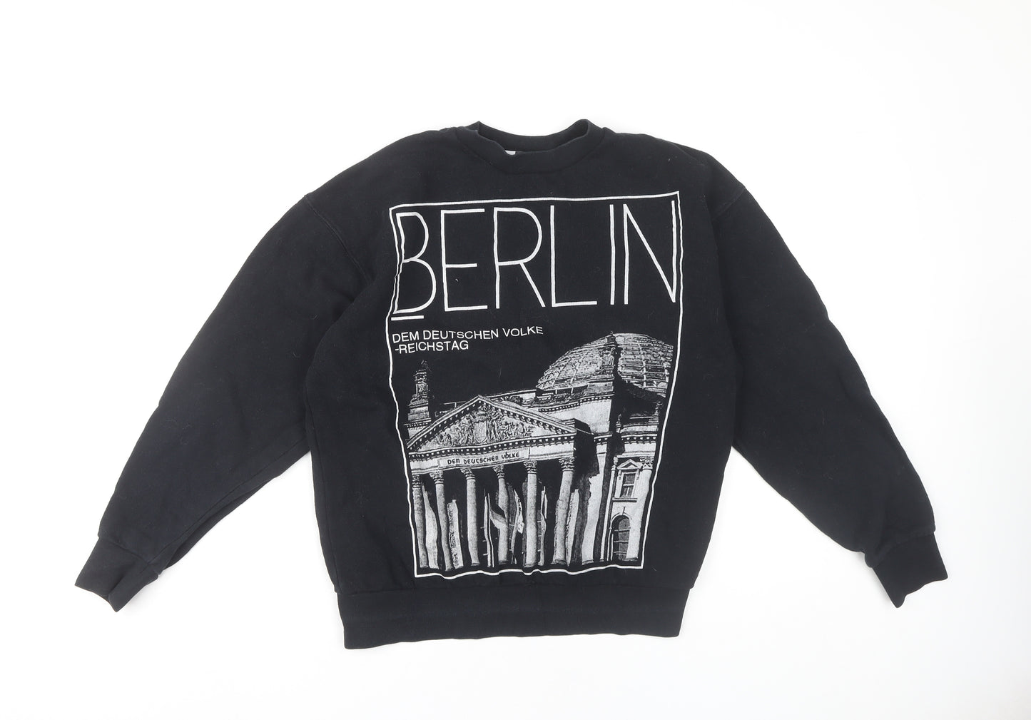 Topman Men's Black Berlin Graphic Sweatshirt XS