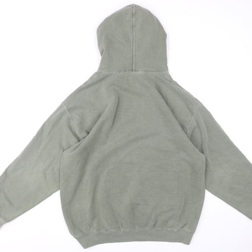 Reclaimed Vintage Men's Green Pullover Hoodie, Size S