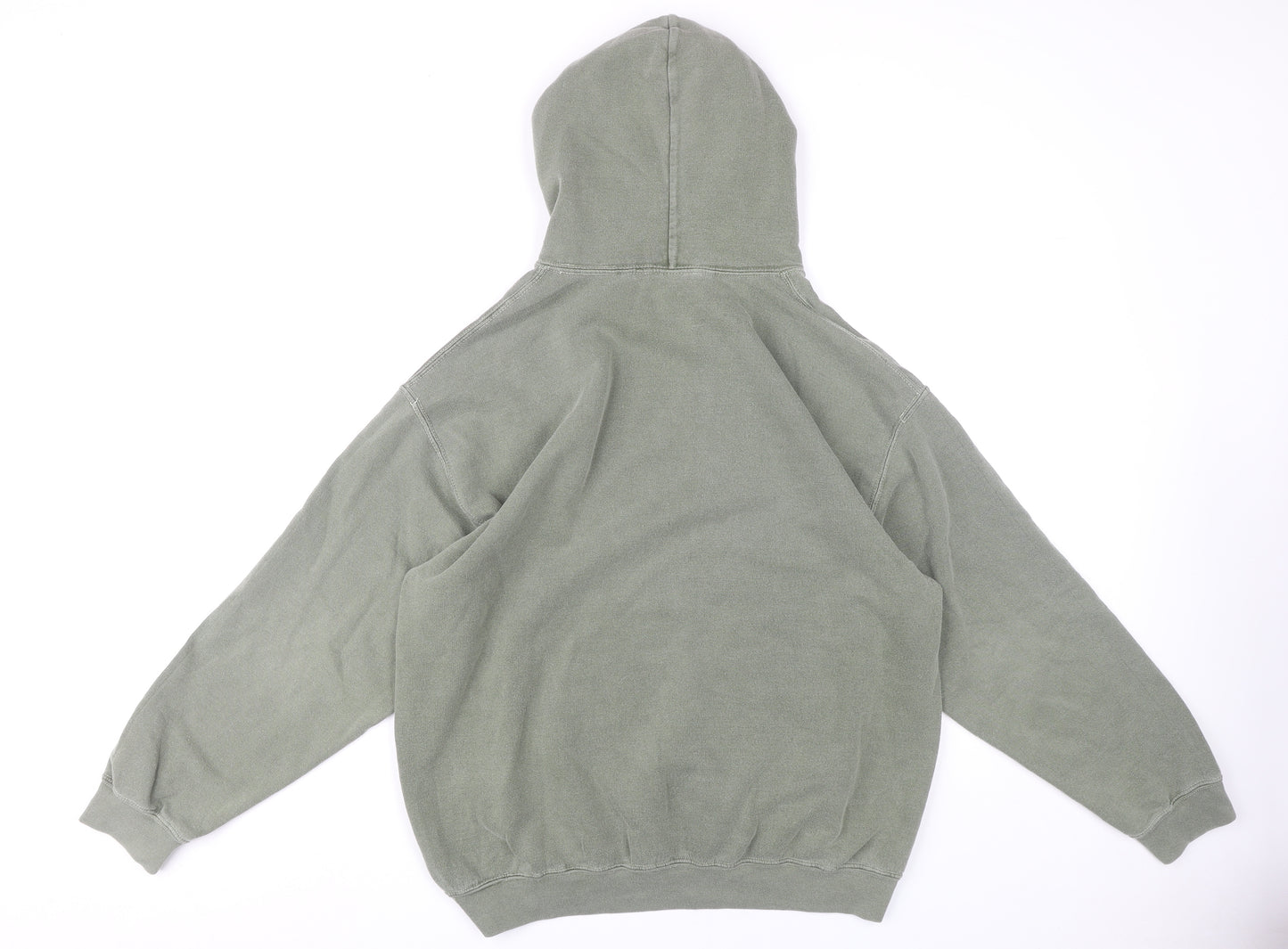 Reclaimed Vintage Men's Green Pullover Hoodie, Size S