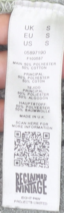 Reclaimed Vintage Men's Green Pullover Hoodie, Size S